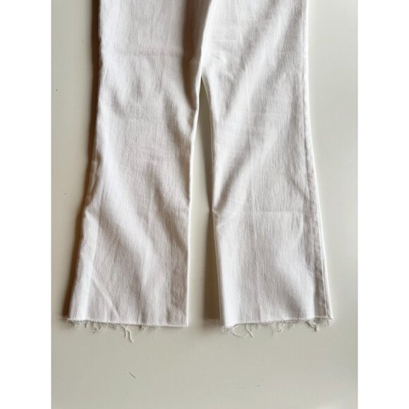 MOTHER The Hustler Ankle Fray Fairest of Them All White Flare Jeans, Size 30 - Picture 11 of 16